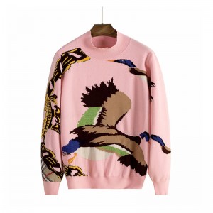 OEM i ODM Niestandardowe logo Sweter damski z dzianiny Intarsia Wild Goose Fashion Design Knit
